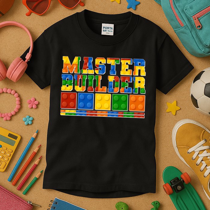 Cool Master Builder Lego Fan Kids T-Shirt