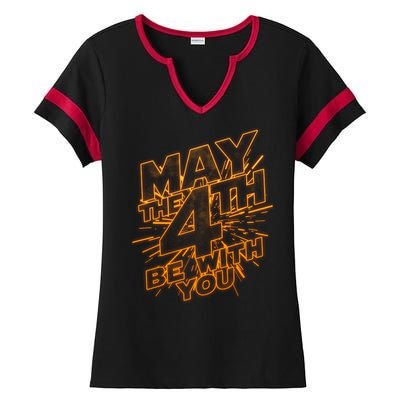 Cool May the 4th Be With You  Ladies Halftime Notch Neck Tee