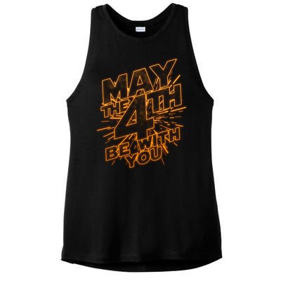 Cool May the 4th Be With You  Ladies PosiCharge Tri-Blend Wicking Tank