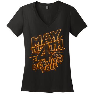 Cool May the 4th Be With You  Women's V-Neck T-Shirt