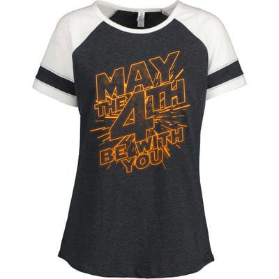 Cool May the 4th Be With You  Enza Ladies Jersey Colorblock Tee