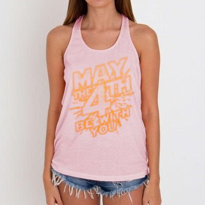 Cool May the 4th Be With You  Women's Knotted Racerback Tank