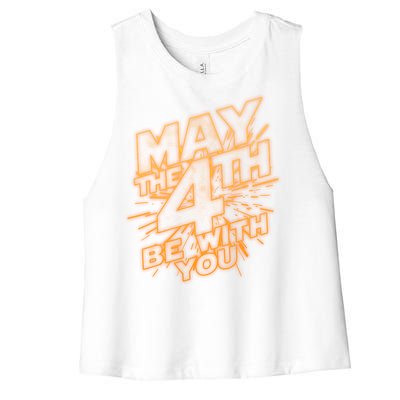 Cool May the 4th Be With You  Women's Racerback Cropped Tank