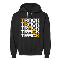 Cool Modern Track & Field Pattern Garment-Dyed Fleece Hoodie