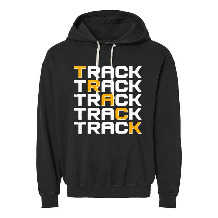 Cool Modern Track & Field Pattern Garment-Dyed Fleece Hoodie