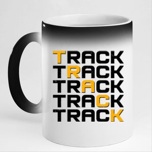 Cool Modern Track & Field Pattern 11oz Black Color Changing Mug