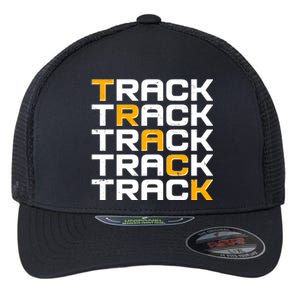 Cool Modern Track & Field Pattern Flexfit Unipanel Trucker Cap