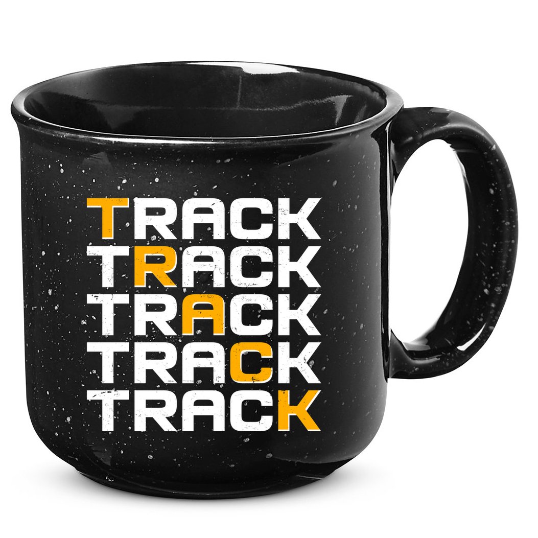 Cool Modern Track & Field Pattern 15oz Campfire Ceramic Mug