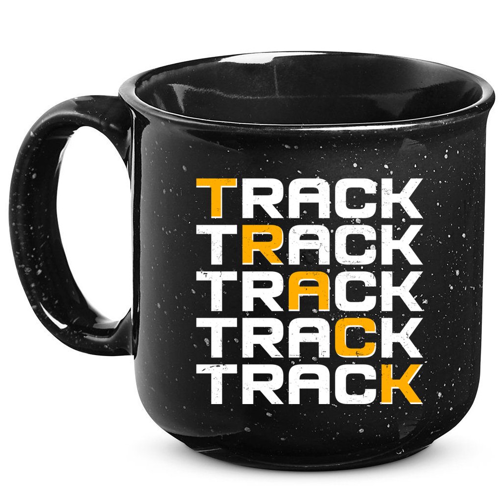 Cool Modern Track & Field Pattern 15oz Campfire Ceramic Mug