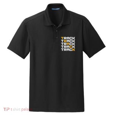 Cool Modern Track & Field Pattern Dry Zone Grid Polo