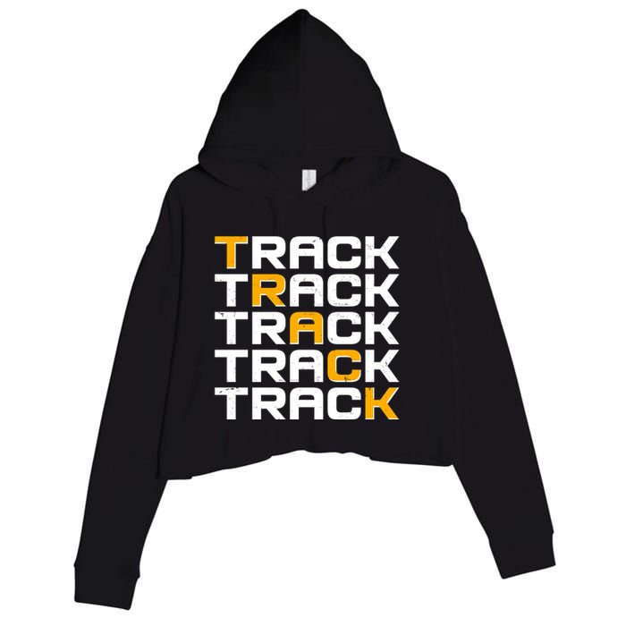 Cool Modern Track & Field Pattern Crop Fleece Hoodie