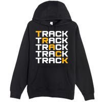 Cool Modern Track & Field Pattern Premium Pullover Hoodie
