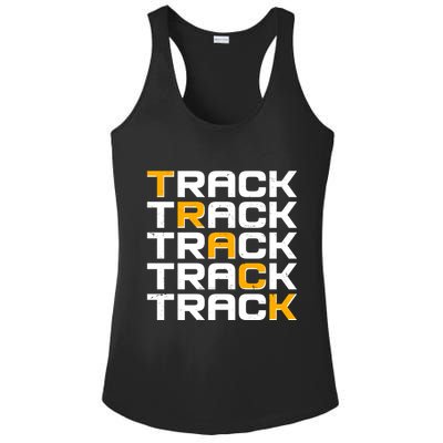 Cool Modern Track & Field Pattern Ladies PosiCharge Competitor Racerback Tank