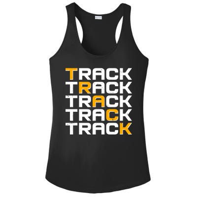 Cool Modern Track & Field Pattern Ladies PosiCharge Competitor Racerback Tank