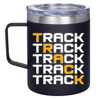 Cool Modern Track & Field Pattern 12oz Stainless Steel Coffee Mug
