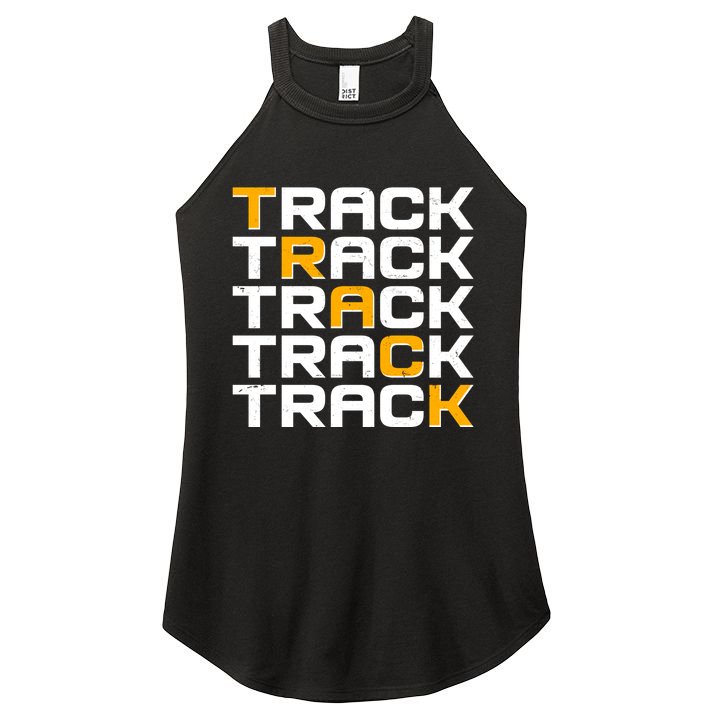 Cool Modern Track & Field Pattern Women's Perfect Tri Rocker Tank