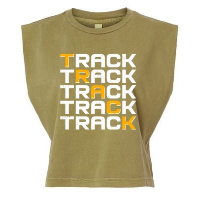 Cool Modern Track & Field Pattern Garment-Dyed Women's Muscle Tee