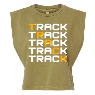 Cool Modern Track & Field Pattern Garment-Dyed Women's Muscle Tee