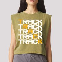 Cool Modern Track & Field Pattern Garment-Dyed Women's Muscle Tee