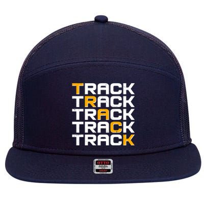 Cool Modern Track & Field Pattern 7 Panel Mesh Trucker Snapback Hat