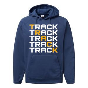 Cool Modern Track & Field Pattern Performance Fleece Hoodie