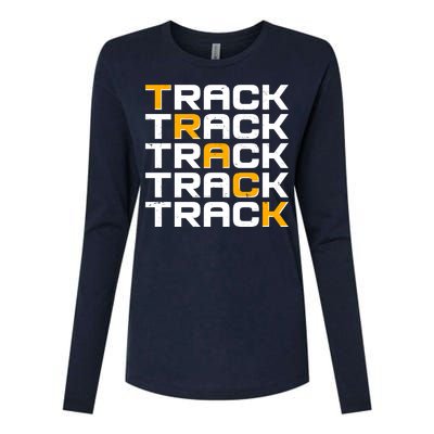 Cool Modern Track & Field Pattern Womens Cotton Relaxed Long Sleeve T-Shirt