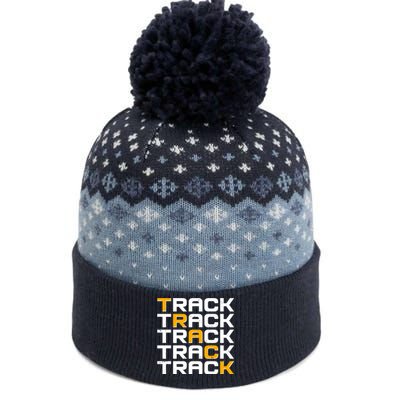 Cool Modern Track & Field Pattern The Baniff Cuffed Pom Beanie