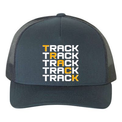 Cool Modern Track & Field Pattern Yupoong Adult 5-Panel Trucker Hat