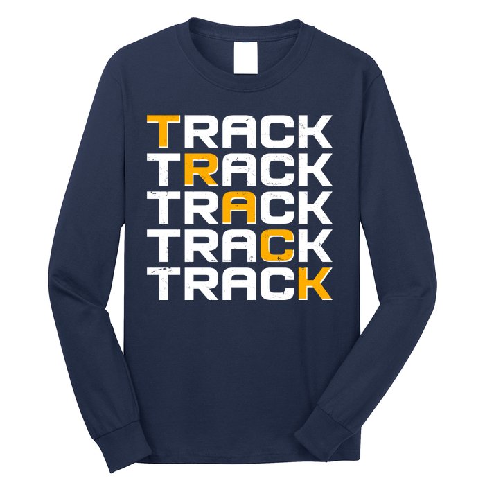 Cool Modern Track & Field Pattern Long Sleeve Shirt