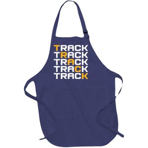 Cool Modern Track & Field Pattern Full-Length Apron With Pockets