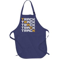 Cool Modern Track & Field Pattern Full-Length Apron With Pockets