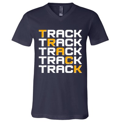 Cool Modern Track & Field Pattern V-Neck T-Shirt