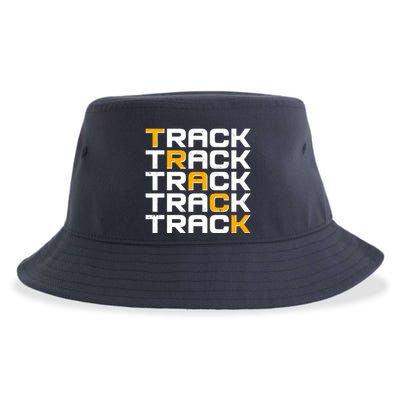 Cool Modern Track & Field Pattern Sustainable Bucket Hat