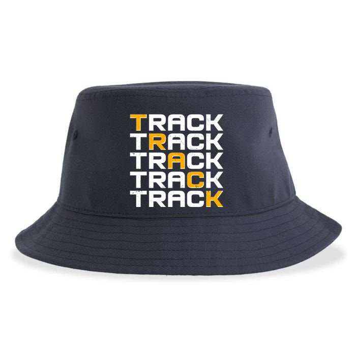 Cool Modern Track & Field Pattern Sustainable Bucket Hat