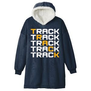 Cool Modern Track & Field Pattern Hooded Wearable Blanket