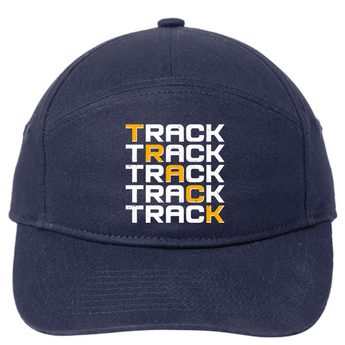 Cool Modern Track & Field Pattern 7-Panel Snapback Hat