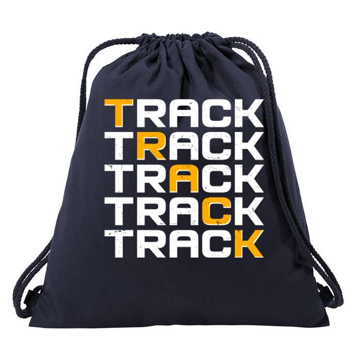 Cool Modern Track & Field Pattern Drawstring Bag