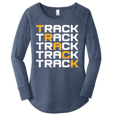 Cool Modern Track & Field Pattern Women's Perfect Tri Tunic Long Sleeve Shirt