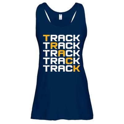 Cool Modern Track & Field Pattern Ladies Essential Flowy Tank