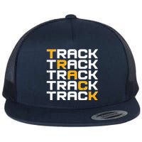 Cool Modern Track & Field Pattern Flat Bill Trucker Hat