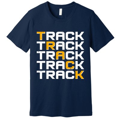 Cool Modern Track & Field Pattern Premium T-Shirt