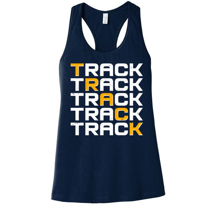 Cool Modern Track & Field Pattern Women's Racerback Tank