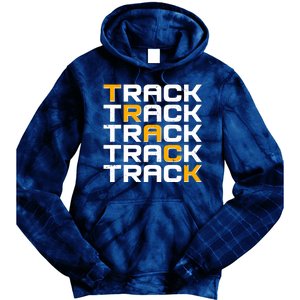 Cool Modern Track & Field Pattern Tie Dye Hoodie