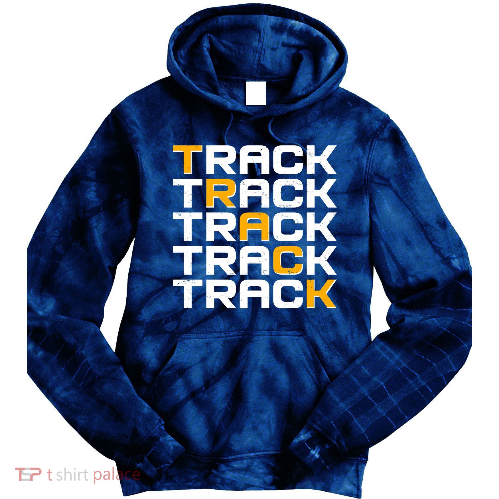Cool Modern Track & Field Pattern Tie Dye Hoodie