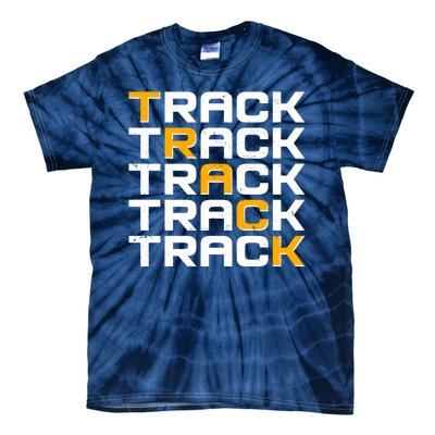 Cool Modern Track & Field Pattern Tie-Dye T-Shirt