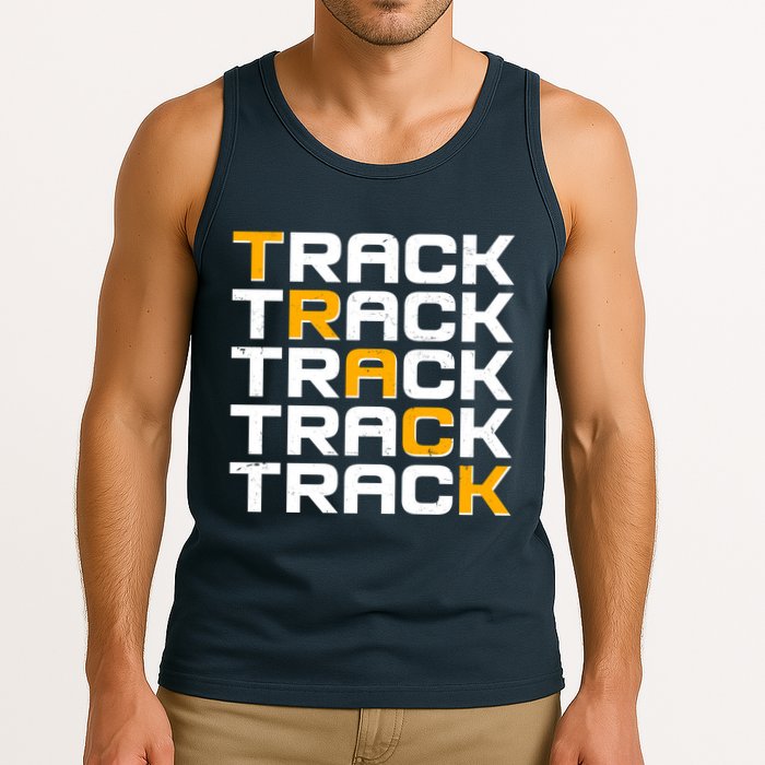 Cool Modern Track & Field Pattern Tank Top