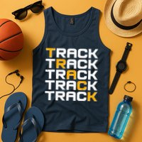 Cool Modern Track & Field Pattern Tank Top