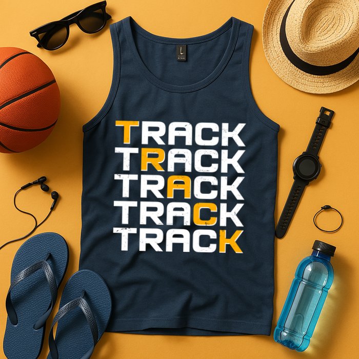 Cool Modern Track & Field Pattern Tank Top