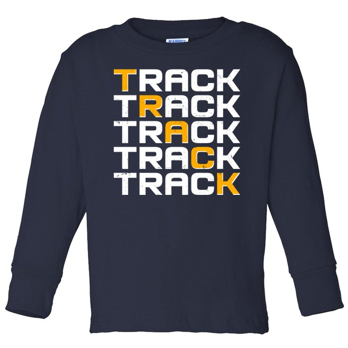 Cool Modern Track & Field Pattern Toddler Long Sleeve Shirt