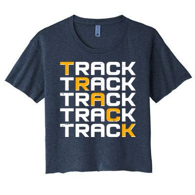 Cool Modern Track & Field Pattern Women's Crop Top Tee